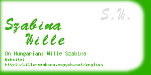 szabina wille business card